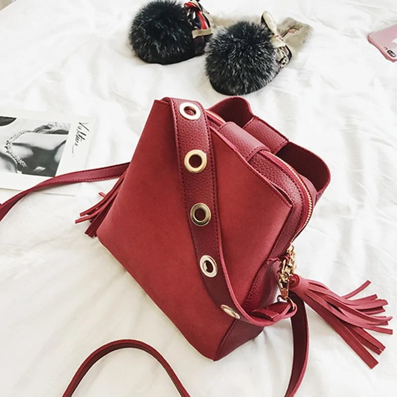 Sac Seau Vintage en Suédine pour Femmes