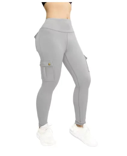 Pantalons de Fitness Élastiques avec Poches pour Femmes