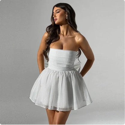 Robe Bustier LuxeLace avec Nœud au Dos