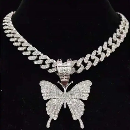 Collier Pendentif Papillon Étincelant