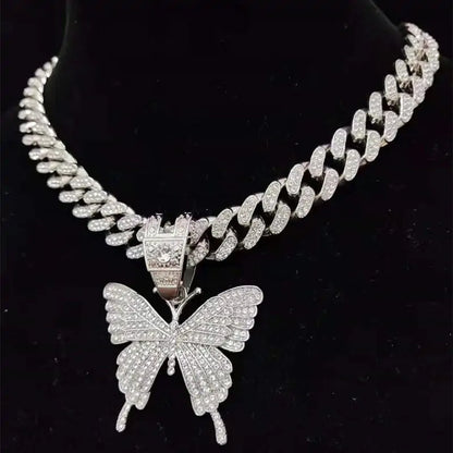 Collier Pendentif Papillon Étincelant