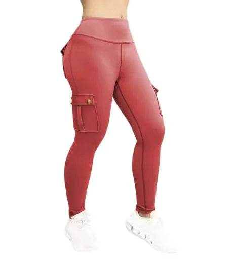 Pantalons de Fitness Élastiques avec Poches pour Femmes